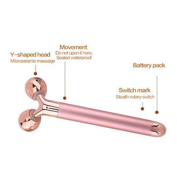 Electric Roller Beauty Bar Vibrating Facial Roller Massager Anti-Wrinkle Skin Care Roller Face Massager Lift Slimming Tool