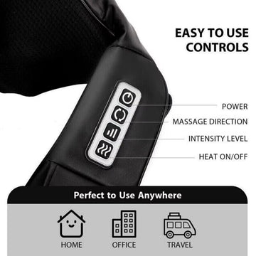 Neck Shoulder Electric Shiatsu Back Massager with Heat Kneading Body Car Home UK