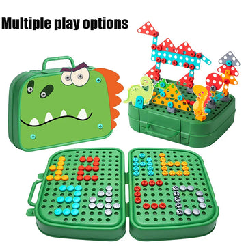 230Pcs/228Pcs Children DIY Tool Toys Set Electric Drill Screw Nuts 3D Puzzle Toy Pretend Play Tool Kits 2D/3D Educational Toy